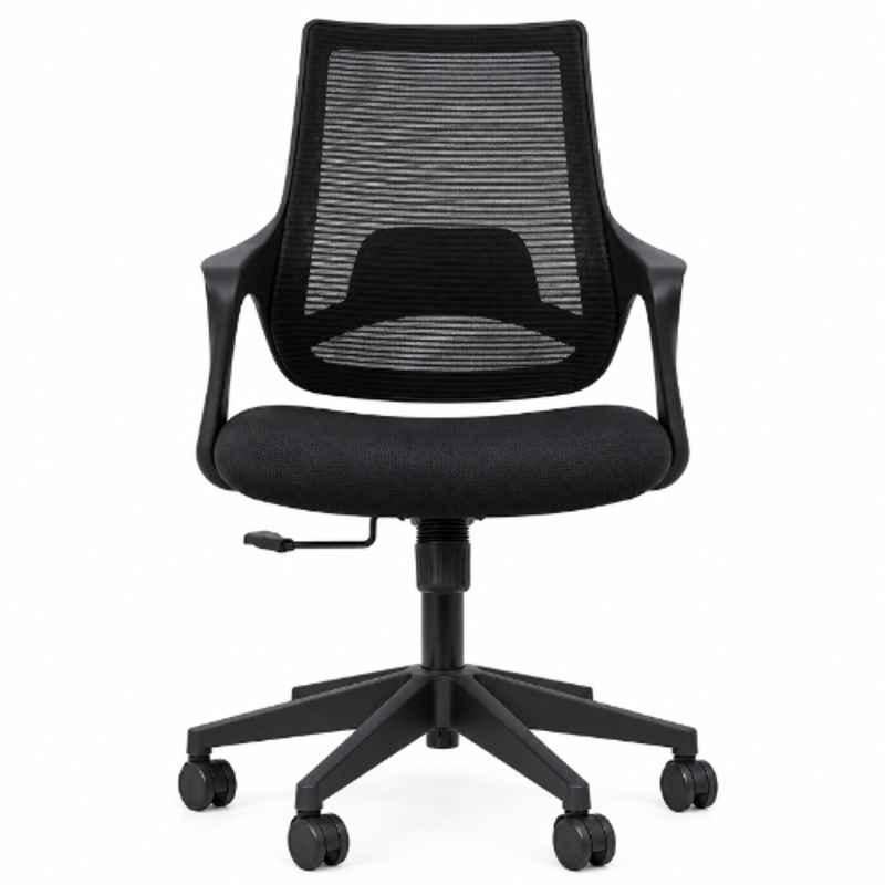OfficeArray Venza High Back Executive Mesh Black Office Chair with Fixed Armrest for Study, Home & Office