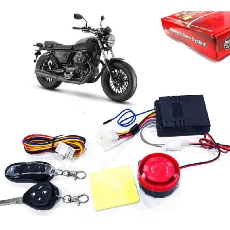 Auto Pearl 12V Black Two-Way Anti Theft Motorcycle Alarm Kit with 2 Pcs Remote for Guzzi V9