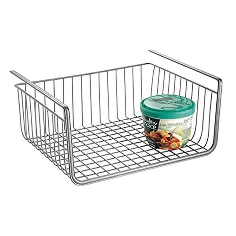 iDesign York Lyra Steel Silver Under Shelf Hanging Wire Kitchen Storage Basket, 63076