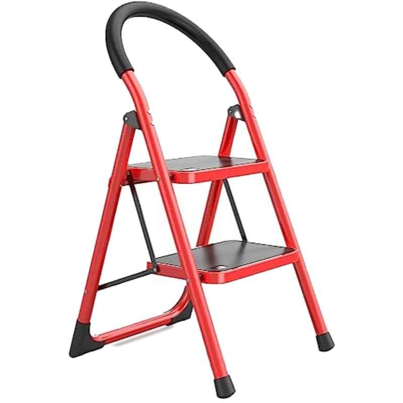 Robustline 2 Steps Aluminum Red Multi Purpose Ladder