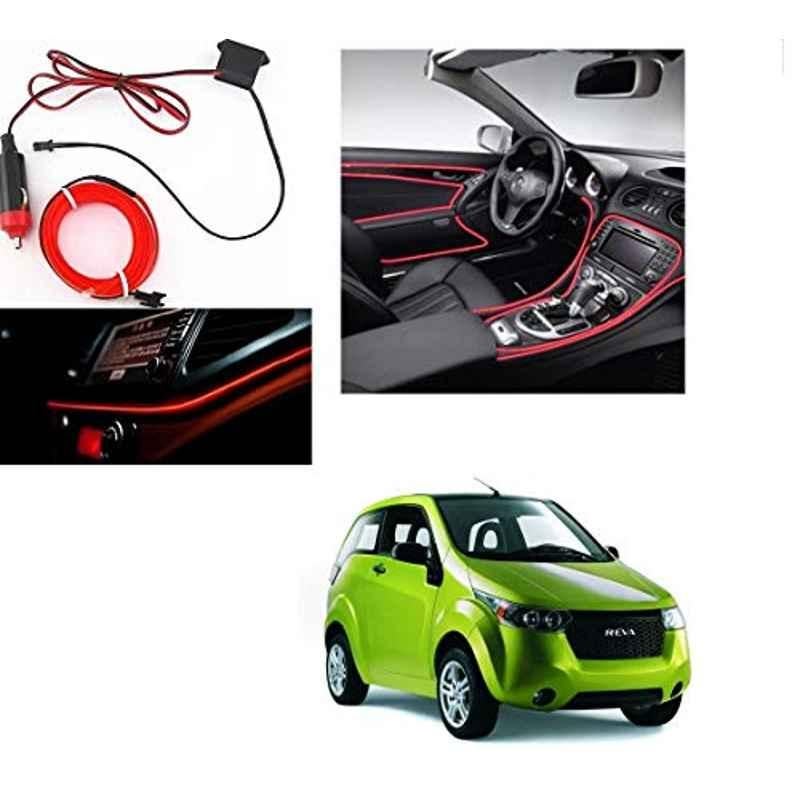 Kozdiko 12V Red Car Interior Decor Neon Strip Light for Mahindra Reva