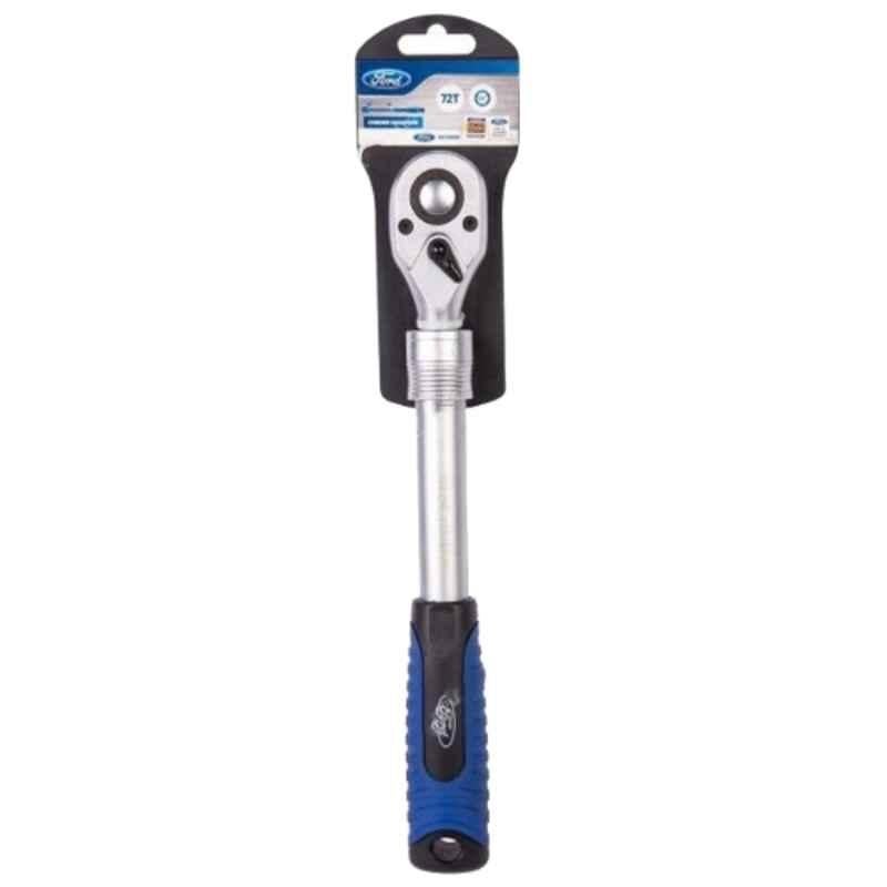 Ford 1/2 inch 72T CrV Blue & Silver Adjustable Ratchet Wrench, FHT0555