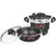 Pigeon Swift Junior 2 Pcs 4L & 2L Aluminium Induction Bottom Hard Anodized Pressure Cooker Set with Outer Lid, 12783