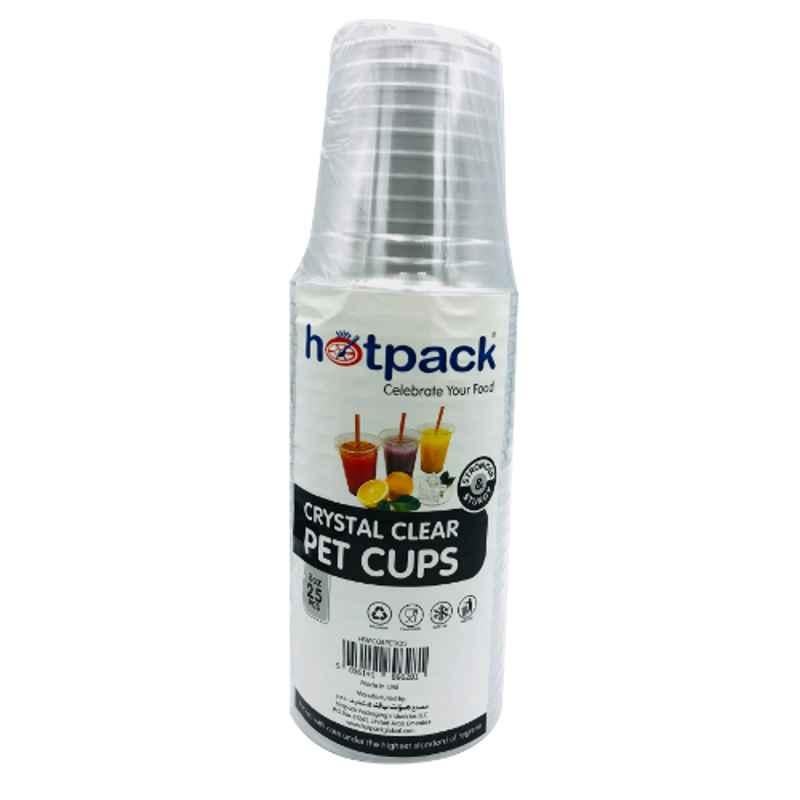 Hotpack 25Pcs 8Oz Pet Clear Cup Set, HSMCG8PETHP