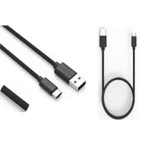 Twance Black 1m 3.1A PVC Braided Type C Fast Charging USB Cable (Pack of 2)