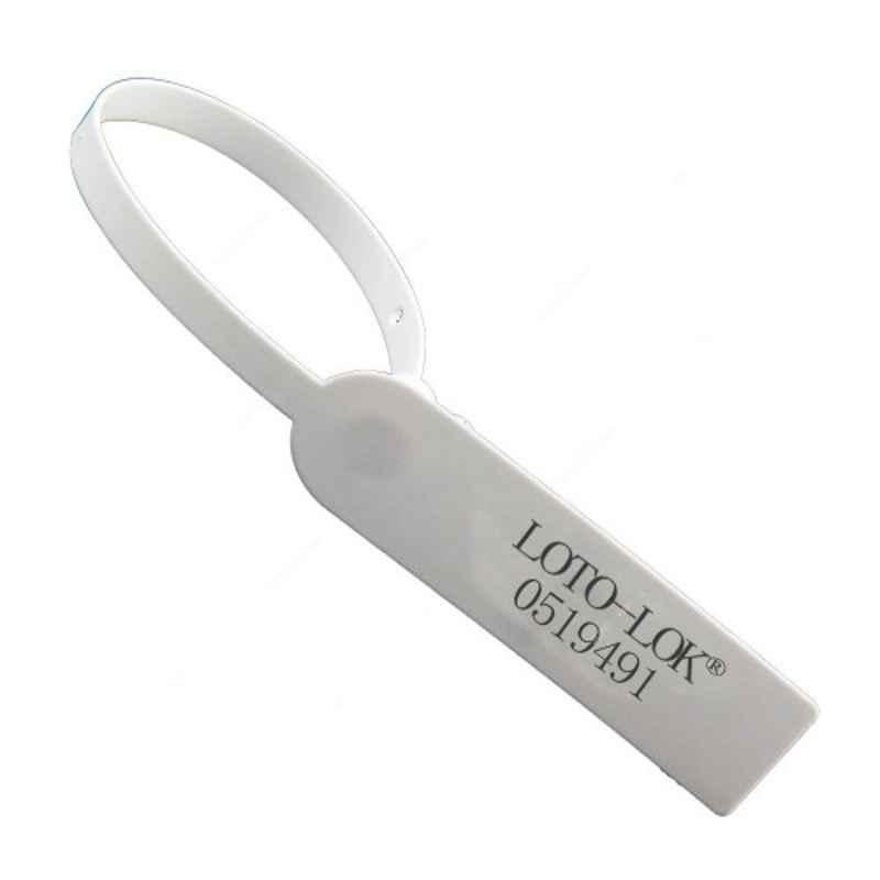 Loto-Lok 270mm Polypropylene White Security Seal, PS-Y270-WH (Pack of 50)