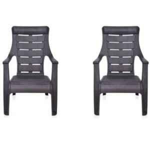 Nilkamal Sunday WBN Plastic Black Outdoor Chair, (Pack of 2)