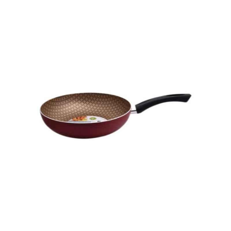 Tramontina 28cm Aluminium Beige & Red Non Stick Deep Frying Pan