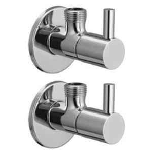 Joyway Flora Brass Chrome Finish Silver Angle Valve Stop Cock (Pack of 2)