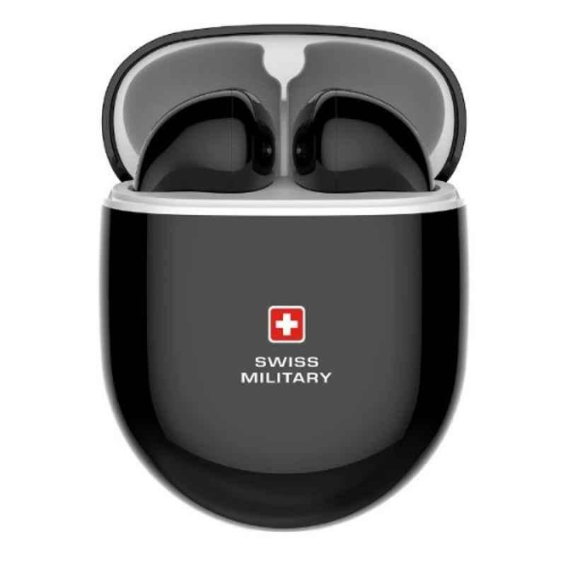 Swiss Military Delta 2 180hrs 10m Black ENC Wireless Earbuds, SM-TWS-DELTA-2ENC-BLK
