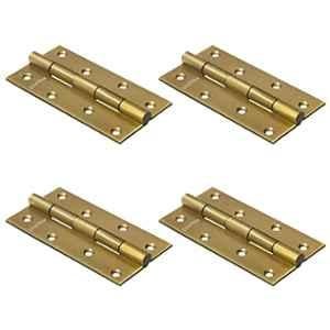Plantex Heavy Duty Stainless Steel Door Butt Hinges 5 inchx12 Gauge/2.5 mm Thickness Home/Office/Hotel for Main Door/Bedroom/Kitchen/Bathroom (Pack of 4) Antique Brass