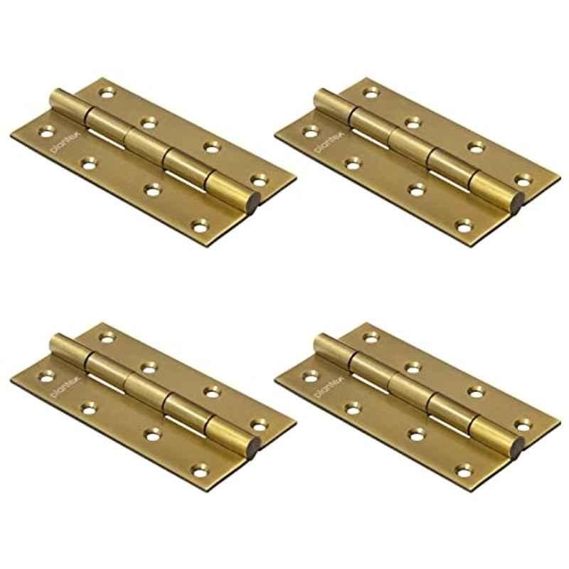 Plantex Heavy Duty Stainless Steel Door Butt Hinges 5 inchx12 Gauge/2.5 mm Thickness Home/Office/Hotel for Main Door/Bedroom/Kitchen/Bathroom (Pack of 4) Antique Brass