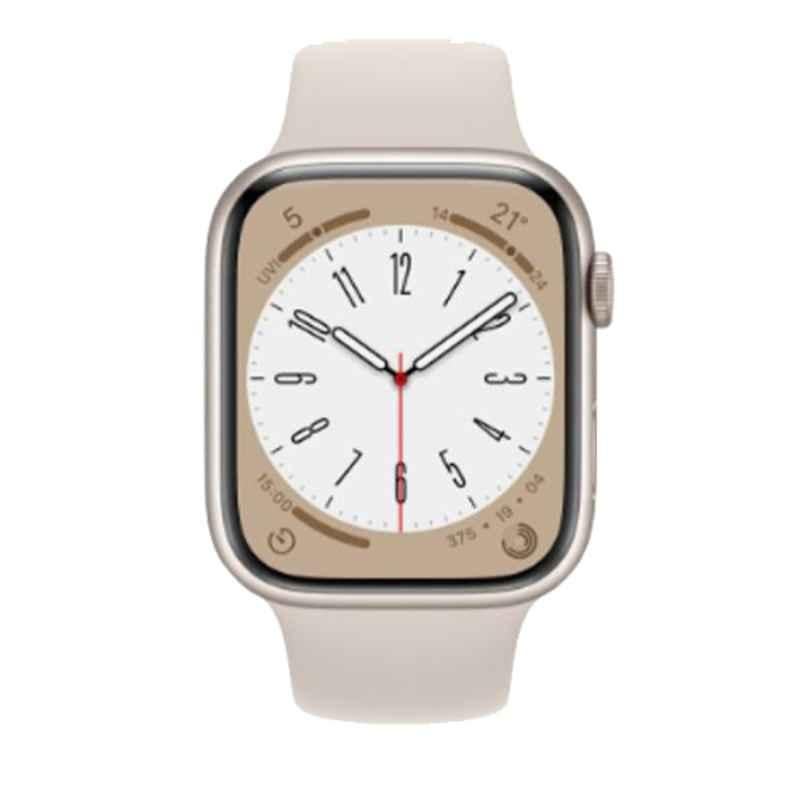 Apple iWatch Series 8 41mm Starlight Aluminium Case GPS Smart Watch, MNP63AE-8-GPS