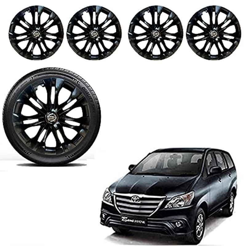 Auto Pearl 4 Pcs 15 inch ABS Black Car Wheel Cover Set for Toyota Innova 2013 & 2015 WCBLK40