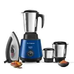 Longway Super Pro 700W ABS Plastic Blue & Black Mixer Grinder with 3 Jars & Kwid 1100W Dry Iron Combo