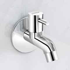 Plantex Pure Brass ICO-901 Water Tap for Bathroom with Water-Saving Technology Tap/Wall Mount Bib Tap with Wall Flange & Teflon Tape-7 Year Warranty Chrome Finish