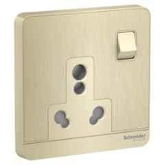 Schneider Electric AvatarOn 16A 250V Polycarbonate Metal Gold Hairline Switched Socket, E8315_16_GH