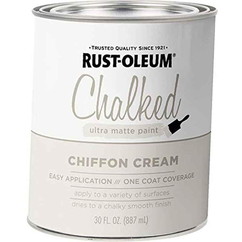 Rust-Oleum Chalked 887ml Chiffon Cream Ultra Matte Interior Paint, 329598