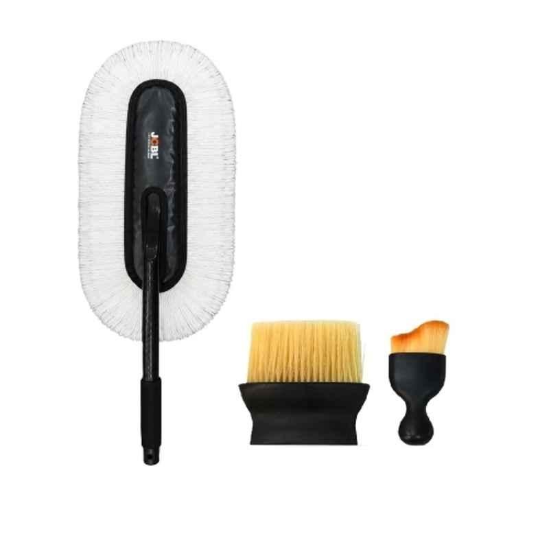 JCBL 2 in 1 Black Premium Microfiber Car Duster & Car Brush Combo for Quick Dust Cleaning