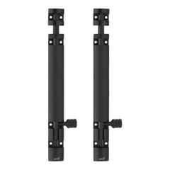 Atom 8 inch Aluminium Black Finish Heavy Duty Joint-Less Tower Bolt, TB002-08 inch-BLK-102 (Pack of 2)