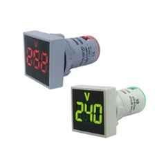 Yokins 2 Pcs 20-500VAC 22mm ABS Red & Green Square Compact Digital Voltmeter Set