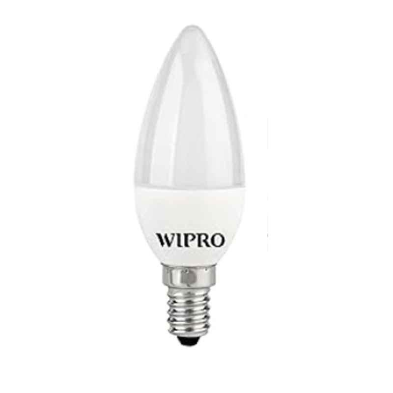 Buy Wipro Garnet E14 3W Polycarbonate Cool White Frosted Candle LED Bulb  Online At Price ₹149