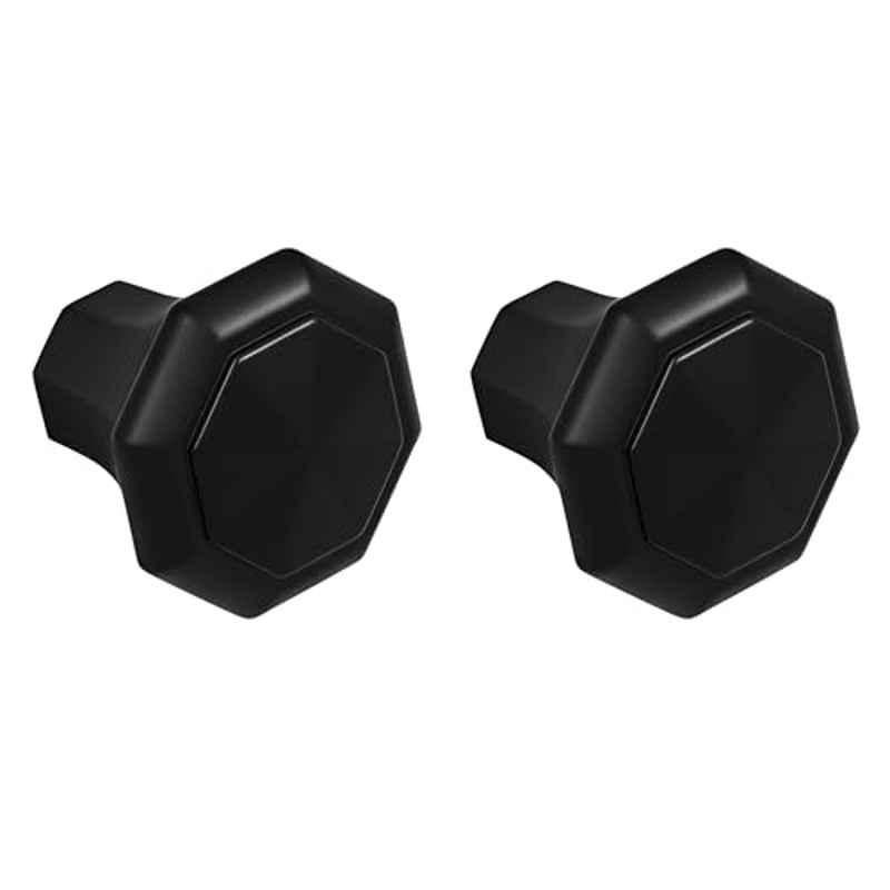 Plantex Knobs for Drawer/Octagon Shape Drawer Knobs/Knobs for Cabinets/Pull-Push Knobs for Kitchen/Bedroom Drawer (Pack of 2) DTK-302, Black