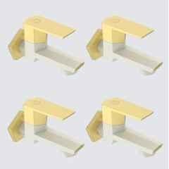 RN G20 15mm PTMT Ivory & Bright Gold Foam Flow Long Body Bib Cock with Flange, RNG2006A32 (Pack of 4)