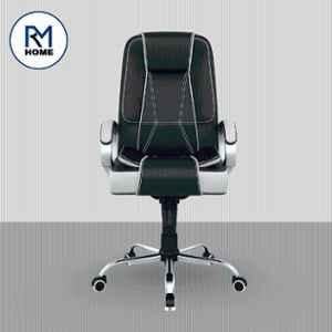 RM HOME Jessica PU Leather High Back Black Executive Chair