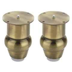 Plantex Heavy Duty Round 4 inch Spare Sofa Legs for Bed Furniture/Sofa Legs for Furniture Fitting/Table Legs/Sofa Leg Set of 2 Pcs Antique Brass Finish
