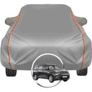 Allextreme Polyester Grey Piping Car Cover with Triple Stitched Reflective Piping for Kia Carens Fits All Model & Year, CARENS-KIA-COV-BLK