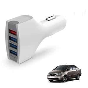 Kozdiko 36W 4.1 White USB Car Fast Charger with 4 Ports for Tata Indigo