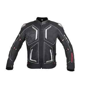 Biking Brotherhood Grey Stylish Leather Collar with Soft Neoprene Inner Spiti Jacket, Size: Medium