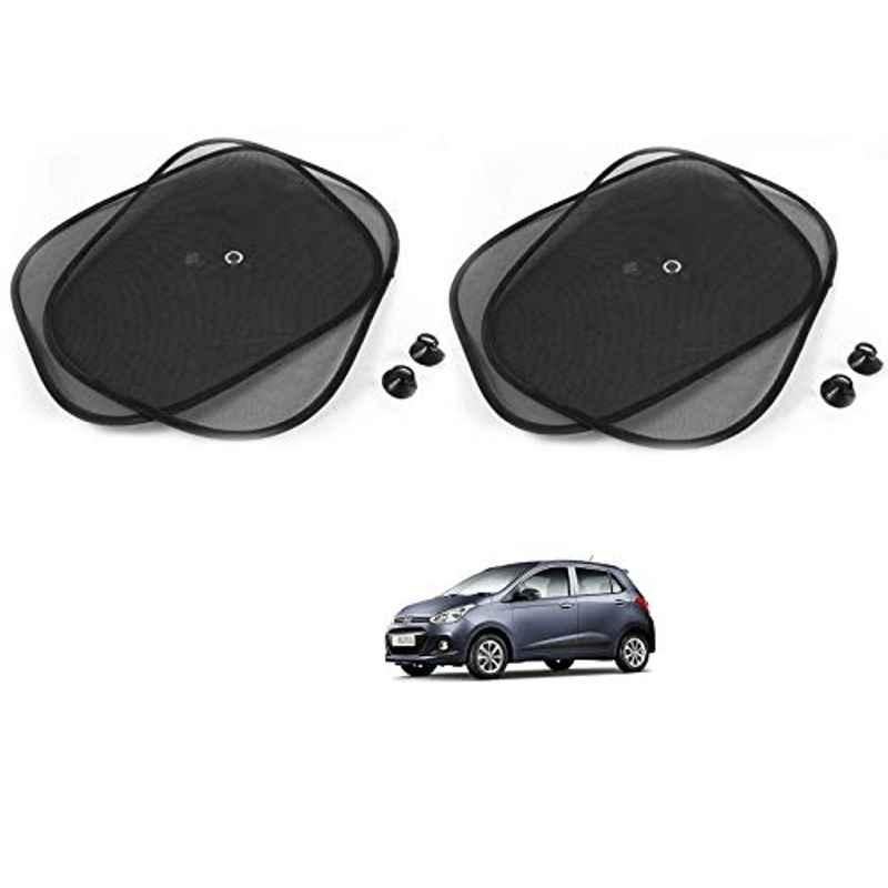 Kozdiko 4 Pcs Black Chipokoo Car Window Sunshade Curtain Set for Hyundai Grand i10, koz_78966