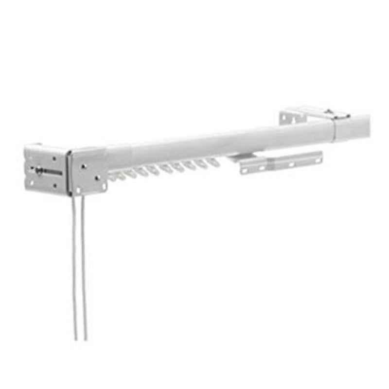 American Style 4m Metal White Ultra Corded Adjustable Wall Mounted Curtain Rail