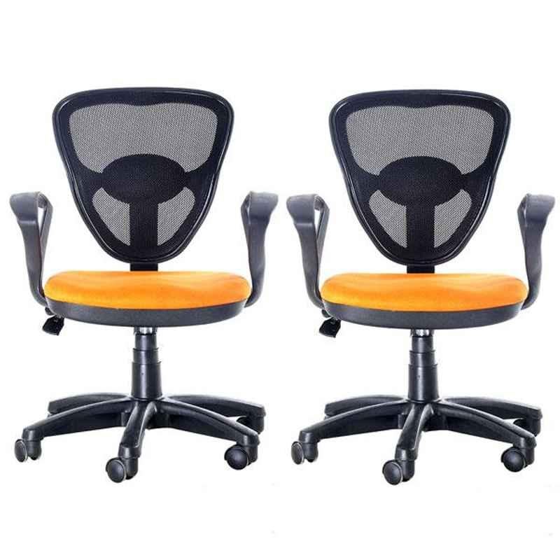 Regent Safire Net & Metal Black & Orange Crape Chair with XW Handle (Pack of 2)