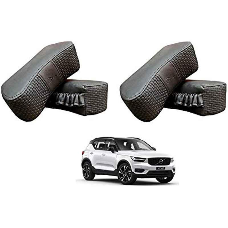 Kozdiko 4 Pcs CV Designer Grey Leatherite Neck Rest Car Cushion Pillow Set for Volvo XC40