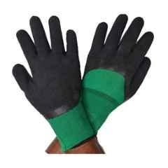 SSWW Green Latex Black Crinkle Gloves, Size: M (Pack of 40)