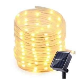 Gigalumi GL-502-100 12m 100 LED BIS Approved Warm White Solar Strip Lights with 800mAh Ni-MH Battery, 8 Modes & 2V Panel