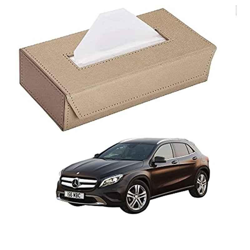 Kozdiko 100 Pulls PU Leather Beige Car Tissue Paper Box with 200 Sheets for Mercedes Benz GLA-Class