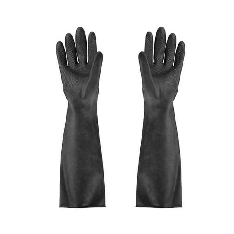 Generic Large Rubber Black Gloves, GR-BL