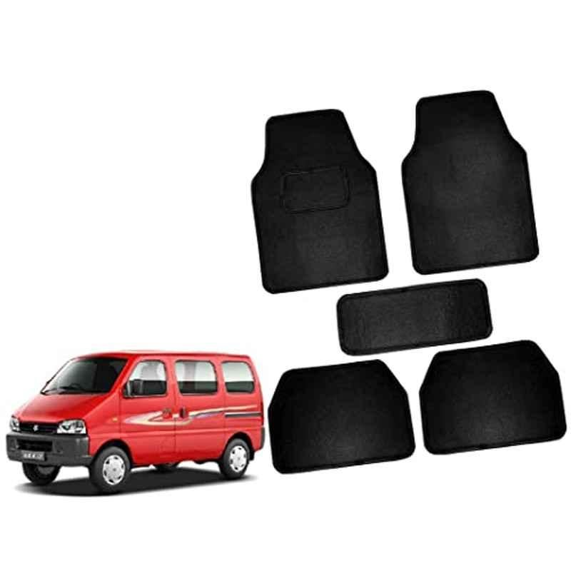Auto Pearl 5 Pcs Polyester Black Car Floor Carpet Set for Maruti Suzuki Eeco