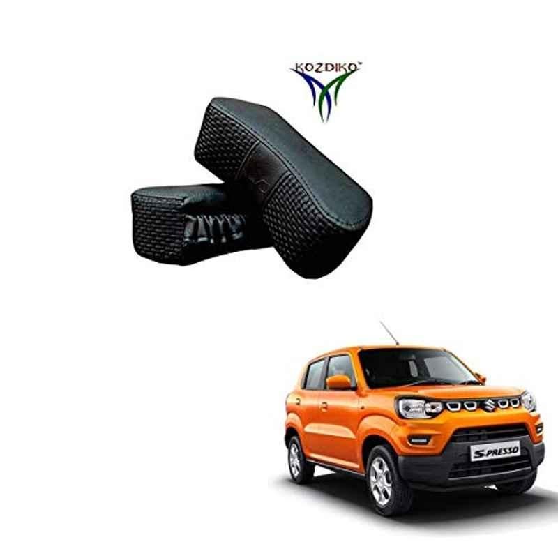 Kozdiko 2 Pcs Memory Foam Black Luxurious Neck Rest Set for Maruti Suzuki S-Presso, koz_39501