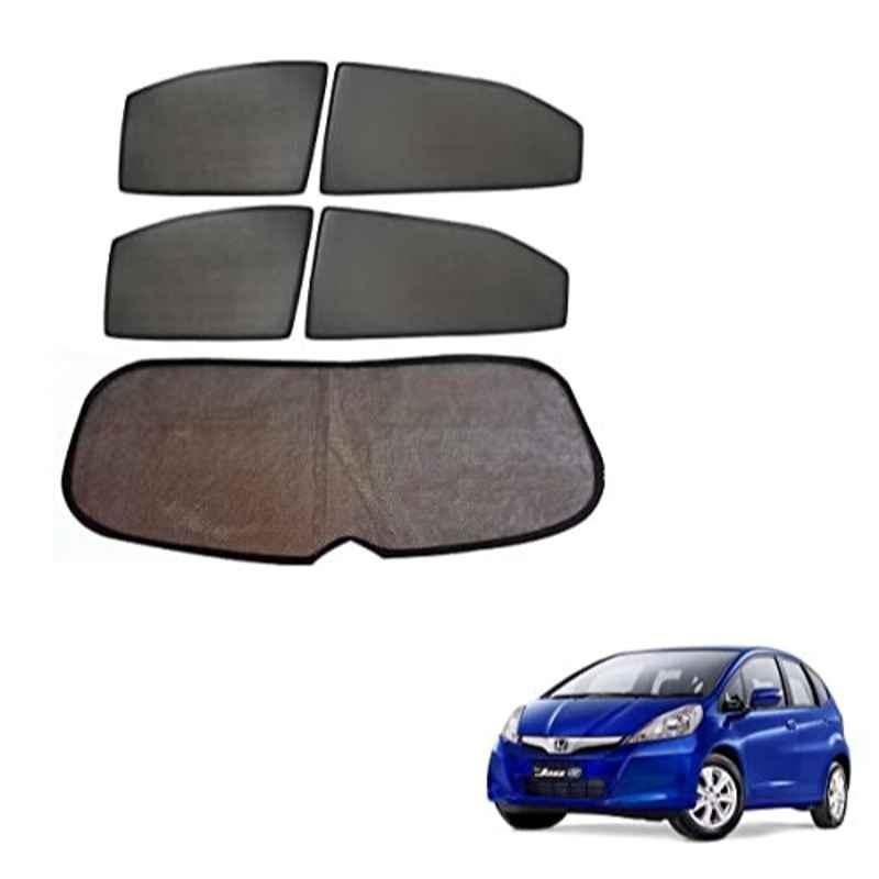 Kozdiko 5 Pcs Mesh Black Fixed Window & Rear Sun Shades Set for Honda Old Jazz 2009-2014