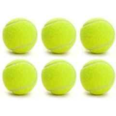 Forgesy 6 Pcs Yellow Rubber Light Weight Cricket Tennis Ball Set, GSS057