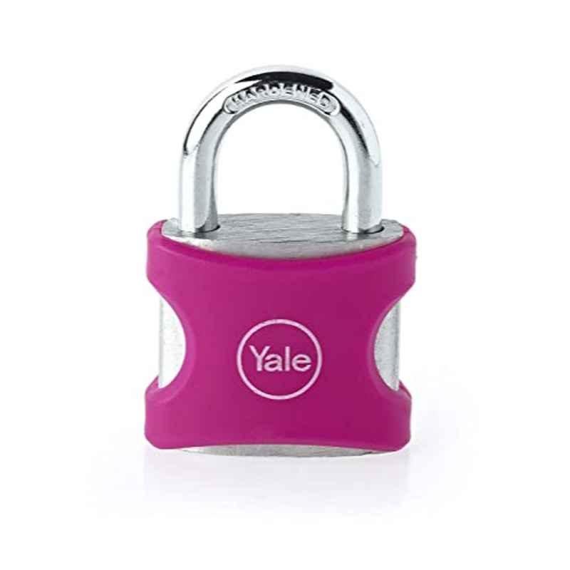 Yale 25mm Aluminium Pink Padlock, YE3/25/112/1/P