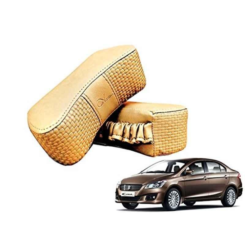 Kozdiko 2 Pcs Memory Foam Beige Luxurious Neck Rest Set for Maruti Ciaz, koz_38136