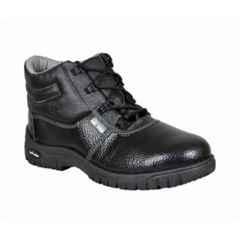 Safe Ride Eco Synthetic Leather Steel Toe Black Safety Shoes, Size: 11