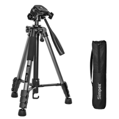 Simpex C-606 Black Lightweight Adjustable Tripod with Carry Bag for DSLR, Mobile Phones, Digital Cameras, Vlogging, Photography & Video Recording