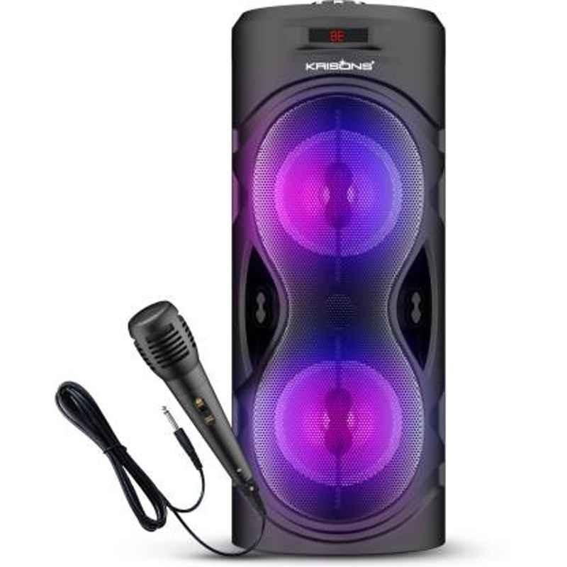 Krisons Capsule 30W Black Bluetooth Tower Speaker with Wired Mic